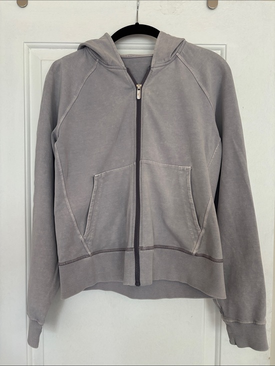 lululemon athletica Tops - lululemon Cotton French Terry Full-Zip Hoodie, Washed Grey, size 6
